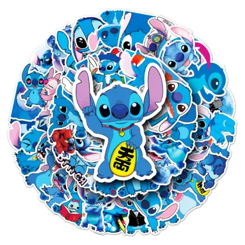 Kit 50 Adesivos de Lilo & Stitch Disney - Autocolantes Pcs Peças Unidades