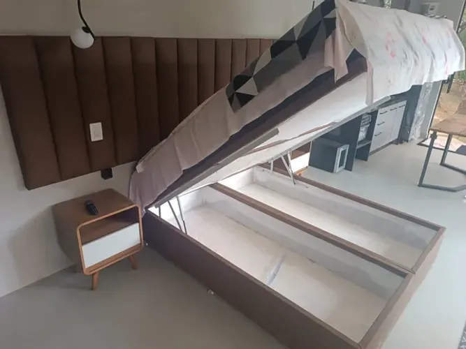 CAMA BOX BAÚ KING 193x203 BLINDADO MDF