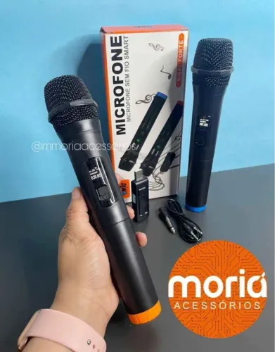 Microfone Sem Fio Duplo com Conector USB Vmic