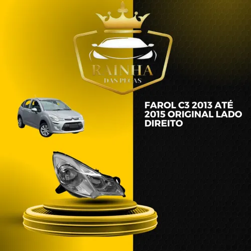 Farol C3 2013 até 2015 Original Lado Direito
