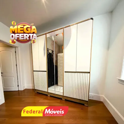 Guarda Roupa Casal Lançamento 10 Portas 4 Gavetas c/ Espelho - Fazemos entregas
