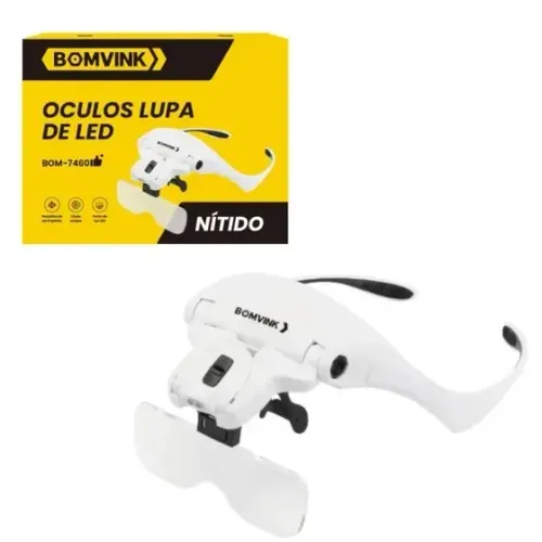 óculos com lupa de cabeça e luz led - bom-7461 - bomvink