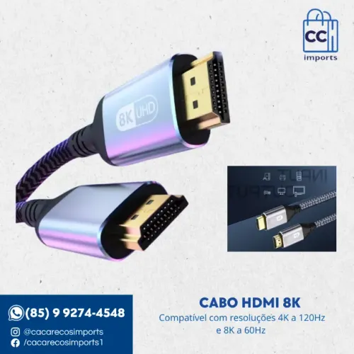 Cabo HDMI 2.1 Ultra High Speed 8K/4K (3 metros)