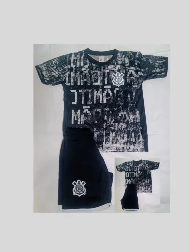 Conjunto infantil Corinthians short+camisa