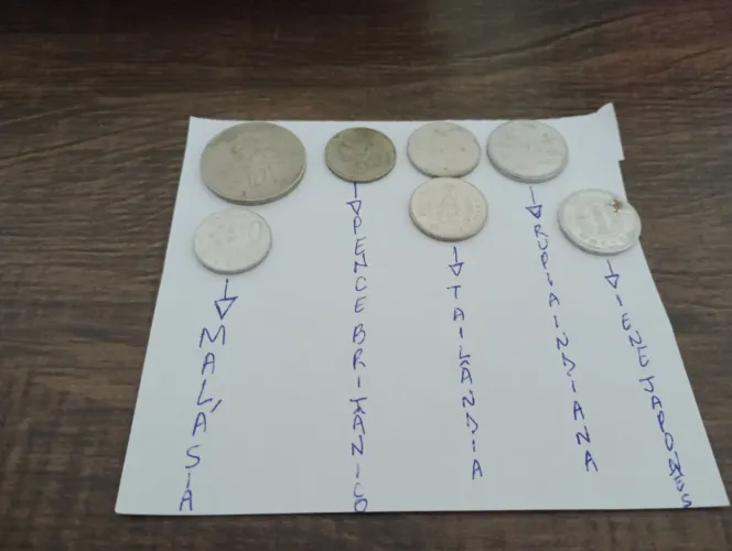 Lote de moedas antigas de outros países