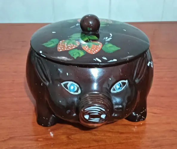 SOPEIRA 2,5 litros PORQUINHO 24 x 17 cm PINTADO A MÃO *ANOS 70* VINTAGE