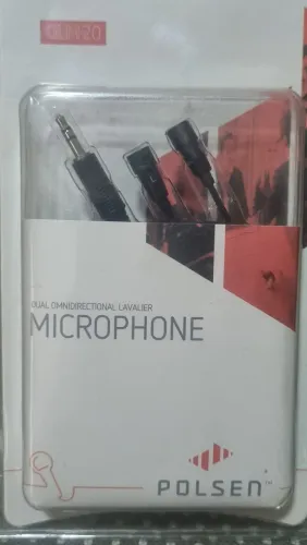 Microfone de Lapela Duplo Stereo Polsen OLM-20 reportagem Globo