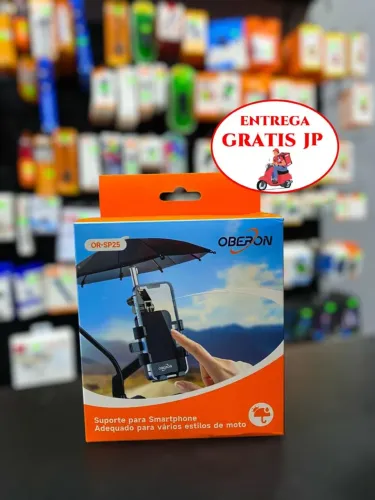 SUPORTE DE CELULAR PARA MOTO COM MINI GUARDA CHUVA OBERON OR-SP25