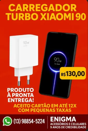 CARREGADOR TURBO XIAOMI 90WATS 1LINHa