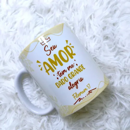 Caneca Evangélica Seu Amor Tem Me Dado Grande Alegria