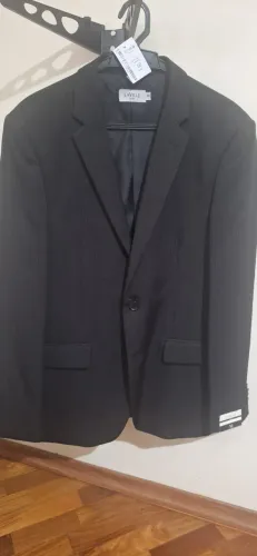 Paletó de Terno Preto Risca de Giz Tam 50