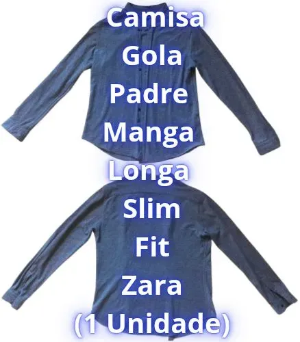 Camisa Social de Manga Longa Zara Usada