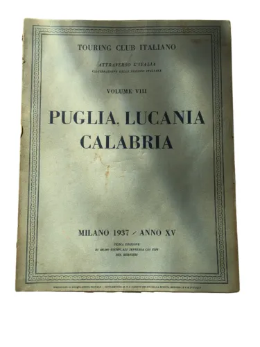 livro italiano puglia lucania calabria de 1937