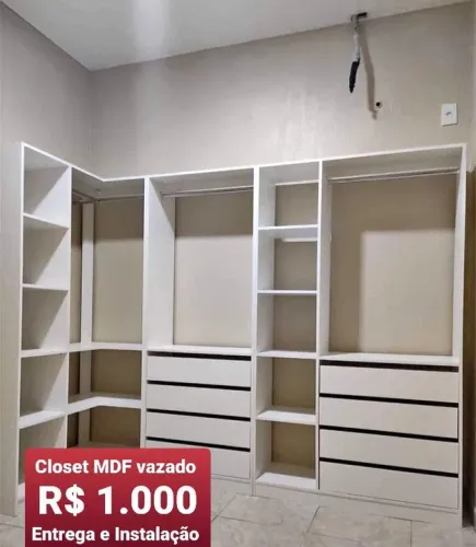 Closet MDF Vazado - Novo - R$ 1.000