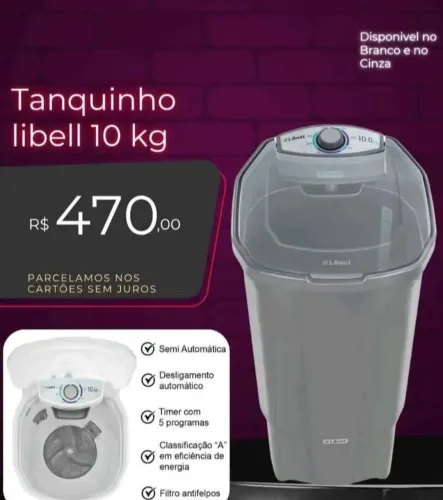 Tanquinho De 10 kg Libell DIRETO DA FÁBRICA FRETE GRÁTIS 