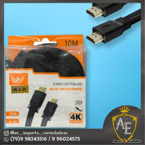 Cabo HDMI Ultra HD 10 Metros 4K 2K Alta Velocidade