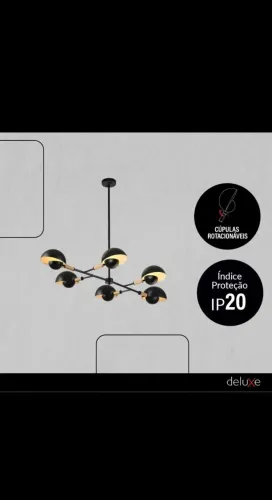 Luminária pendente led cumbuca preto fosco. NOVA