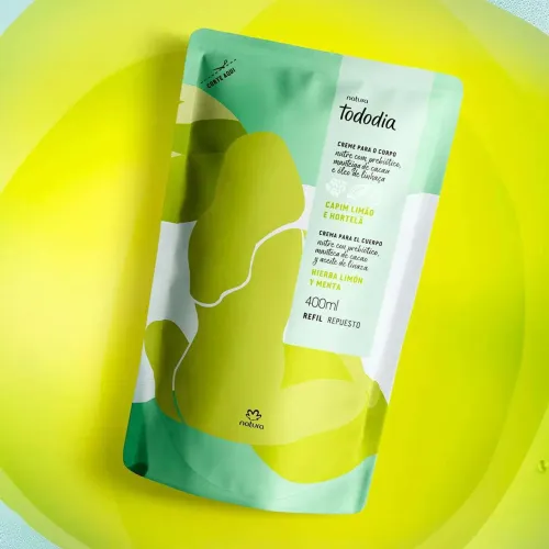 Refil Capim-limão e Hortelã Creme Corporal Hidratante 400ml Natura 