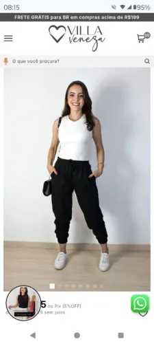 Calça jogger feminina preta