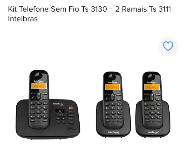 Kit Telefone Sem Fio Ts 3130 + 2 Ramais Ts 3111 Intelbras
