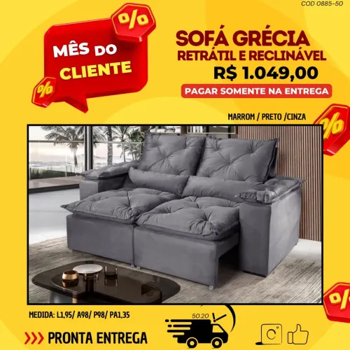 Sofá retrátil reclinável