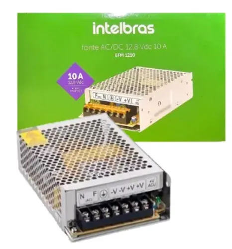 Fonte Chaveada Cftv 32 Câmera Intelbras 12v 10a Efm 1210 G2
