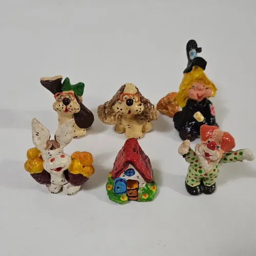 Coleção de Miniaturas em Papel Marchê década 1980 - 6un