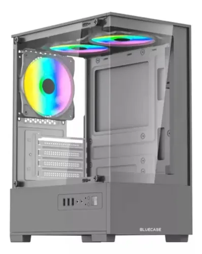 Gabinete Gamer Bluecase Bg-054 Hit Cinza Vidro Temperado Loja Coimbra Computadores Entrega