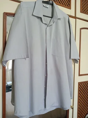 Camisa masculina de manga curta cinza Sixtini, tamanho GG, 100% algodão