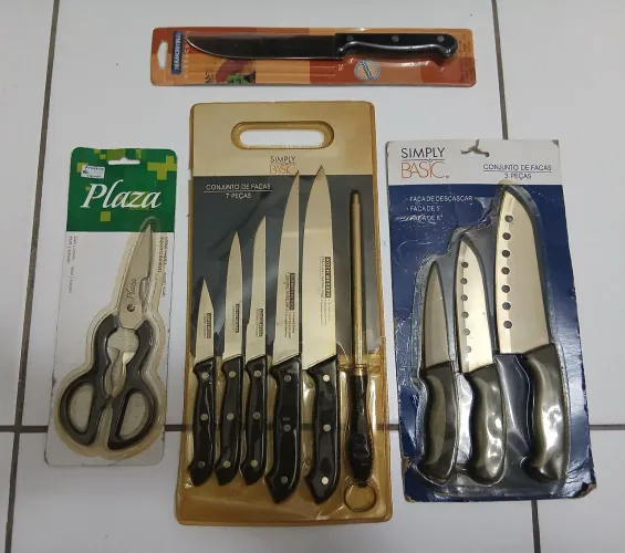 Lote de Conjunto de Facas Novas Sem Uso 100,00 Tudo