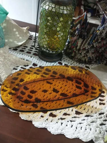 Bandeja de vidro âmbar duralex 