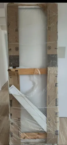 Kit porta madeira branca 210 x 70 cm: porta + caixilho + vistas