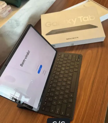 Samsung Galaxy Tab S7 FE 128GB LTE aceita chip + Teclado Original + S Pen | Completo