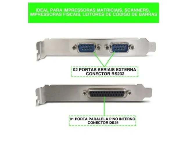 Placa Pci Genérica 2 Portas Serial E 1 Paralela Db25