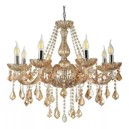 Lustre Candelabro Pendente Âmbar 8 Braços