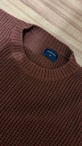 blusa de tricô marfinno marrom m
