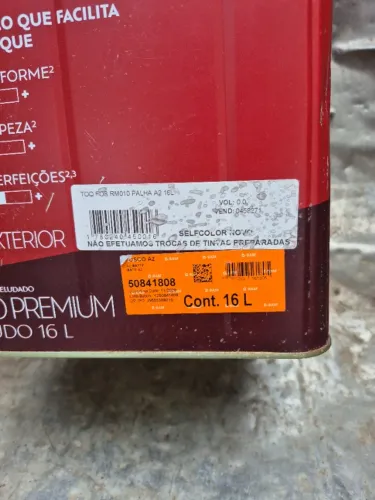 Balde 16L Tinta Acrílica Premium Palha