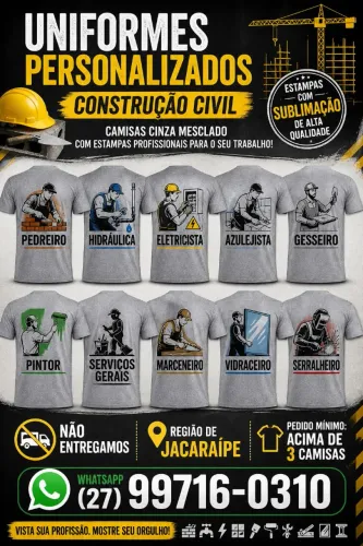 Uniformes personalizados construção civil
