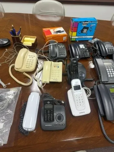 lote de 15 aparelhos de telefonia fixa telefone siemens panasonic