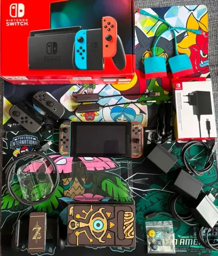 NINTENDO SWITCH 2 BLOQUEADO ADESIVADO + ACESSÓRIOS
