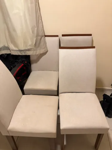 4 cadeiras para mesa, acolchoadas em Bege