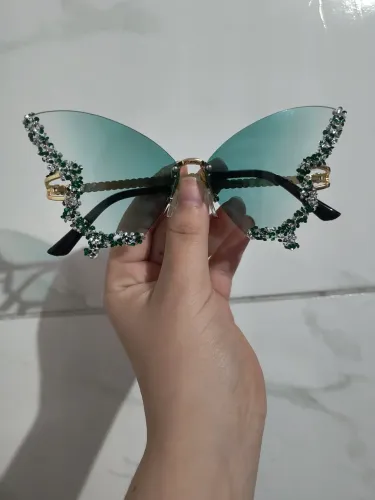 Óculos De Borboleta Verde (Sem grau, apenas para acessório, festas)
