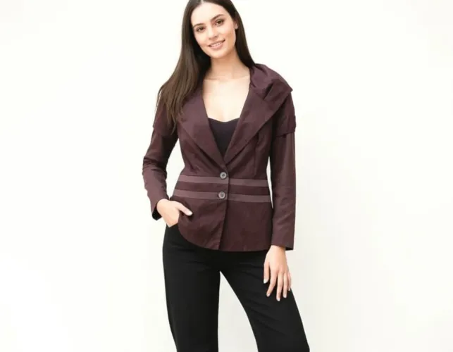 Blazer Msp Beringela jeans tam 46