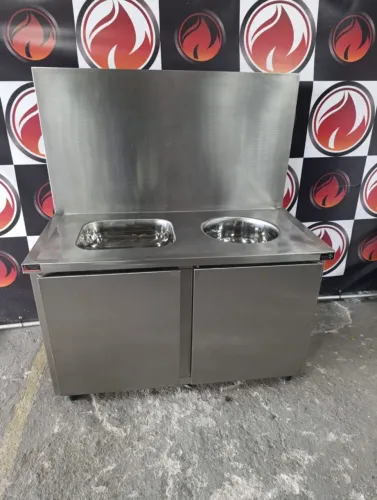 Gabinete seco 2 portas 2 cubas novo sem uso todo no aço inox <br>