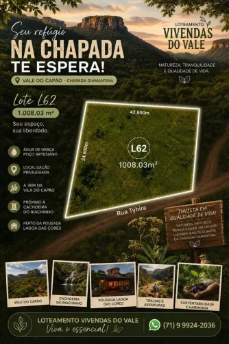 ? TERRENO 1.008 m² NO VALE DO CAPÃO | CHAPADA DIAMANTINA