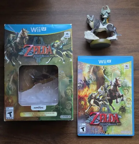 Zelda Twilight Princess HD com Amiibo (Wii U completo) (Usado)
