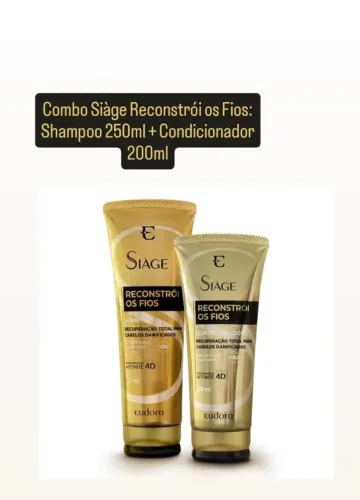 Combo Siàge Reconstrói os Fios: Shampoo 250ml + Condicionador 200ml