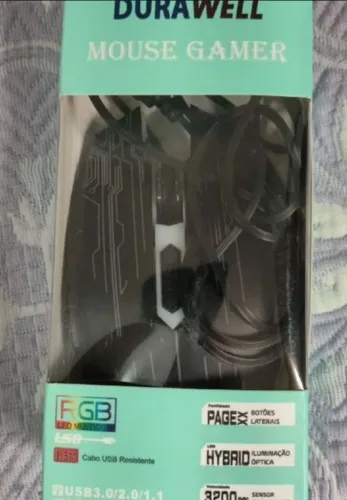 mouse gamer rgb com cabo usb novo