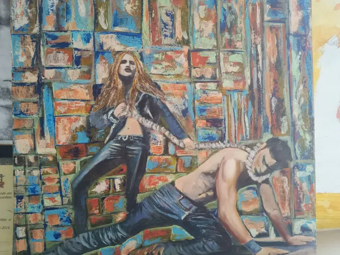 Arte.quadro a óleo.tamanho50cm por 50 cm