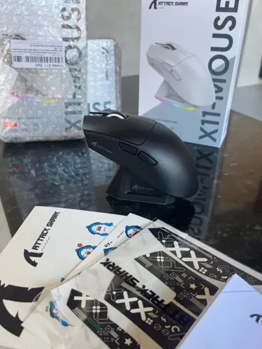 Mouse Attack Shark X11 PRETO e VERMELHO DISPONÍVEIS